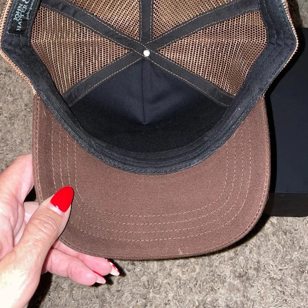 John Hatter Co Hat Cap Snap Back Mesh Trucker Brown Legend Baseball Snap Back
